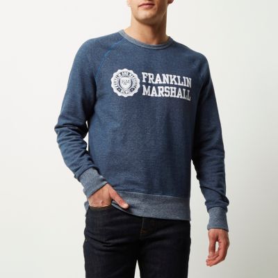 Navy Franklin & Marshall branded jumper